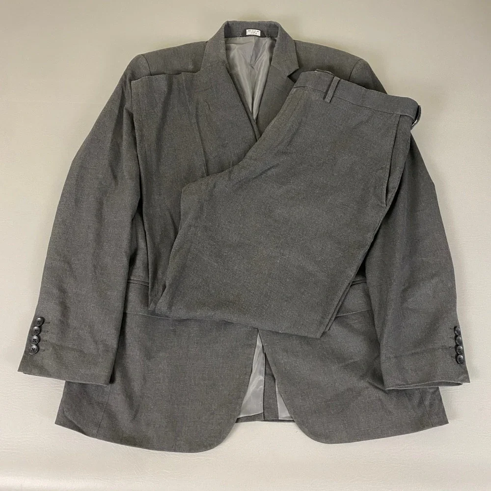 Haggar Suit Two Piece Mens 40x36W‎ Classic Fit Gray Jacket Pants Set Business